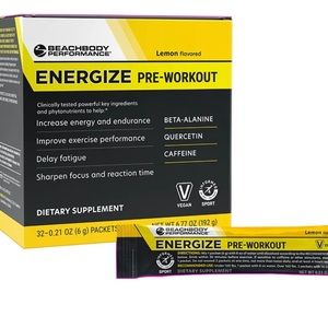 Brand new sealed box of 32 single serve lemon energize by beachbody